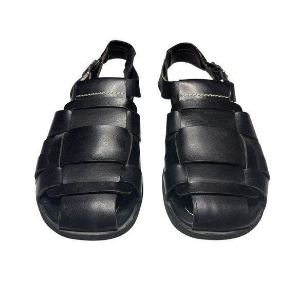 Mezlan Fisherman’s Sandals Leather Shoes Black Men’s Sz 7.5 Summer Made In Spain main image 10